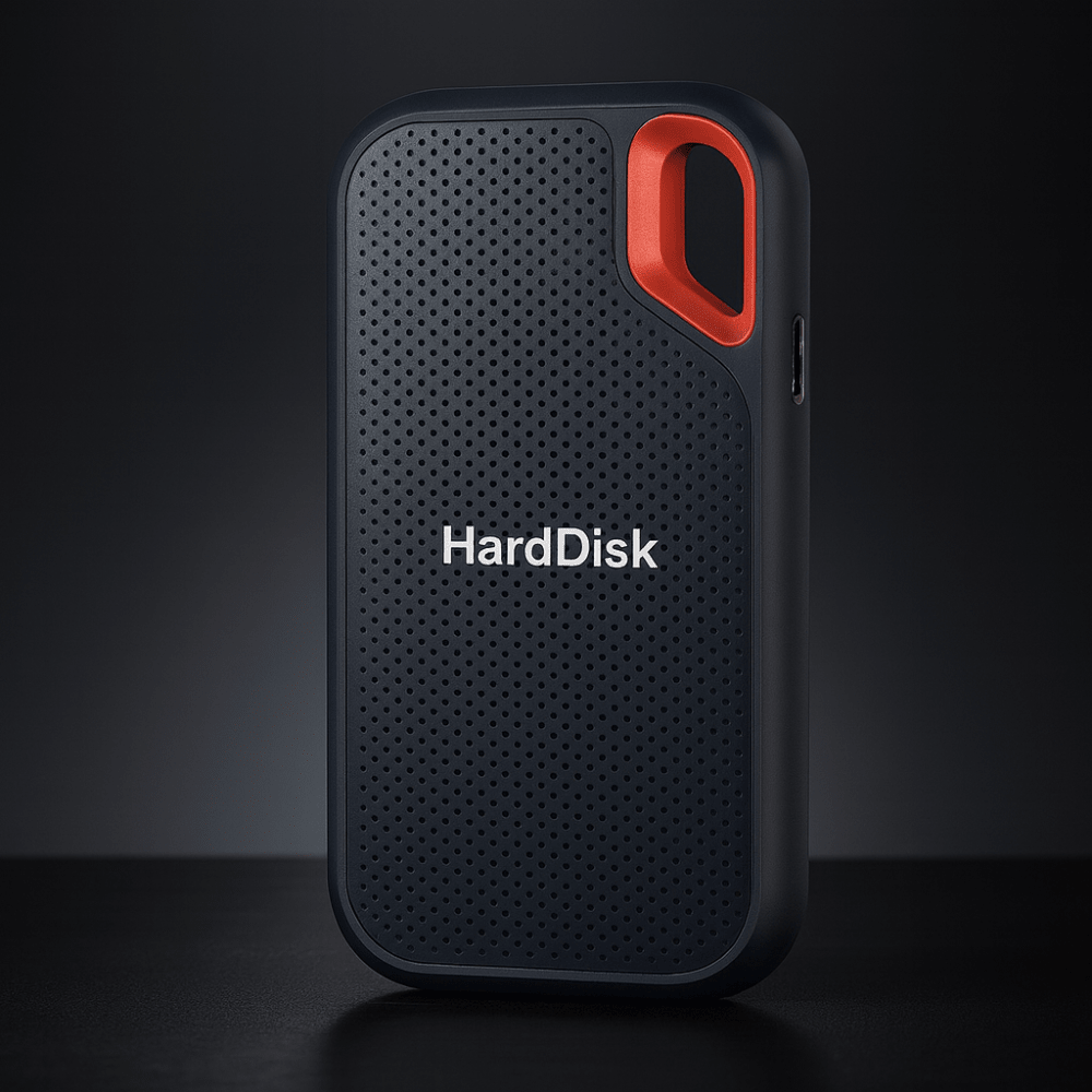 Portable external SSD featuring a shock-resistant metal design, 256TB capacity, ultra-lightweight build, and fast data transfer speeds. 0